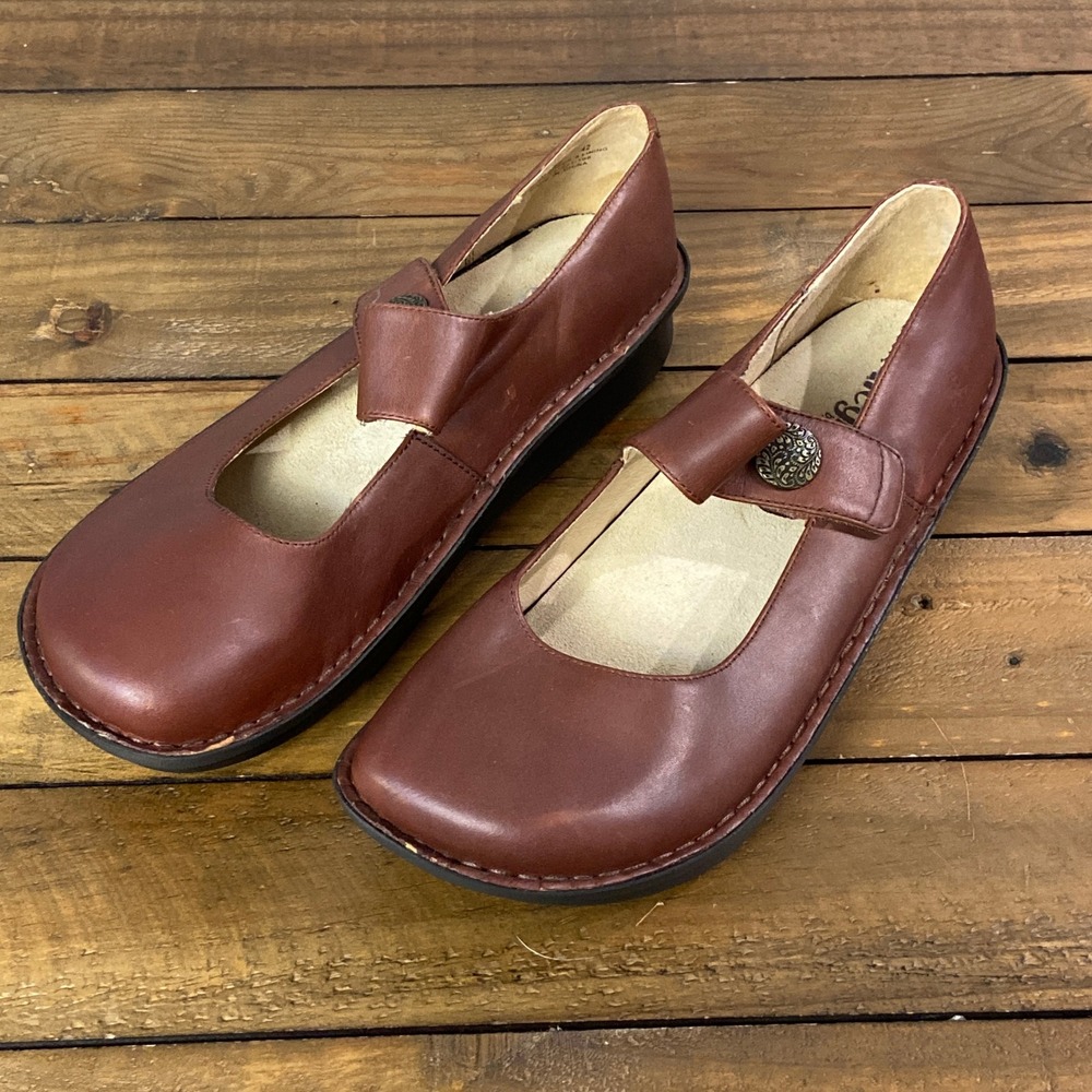 Alegria Paloma PAL-662 Sunned Brown Leather Mary Jane Shoes Size 42 US 11.5-12